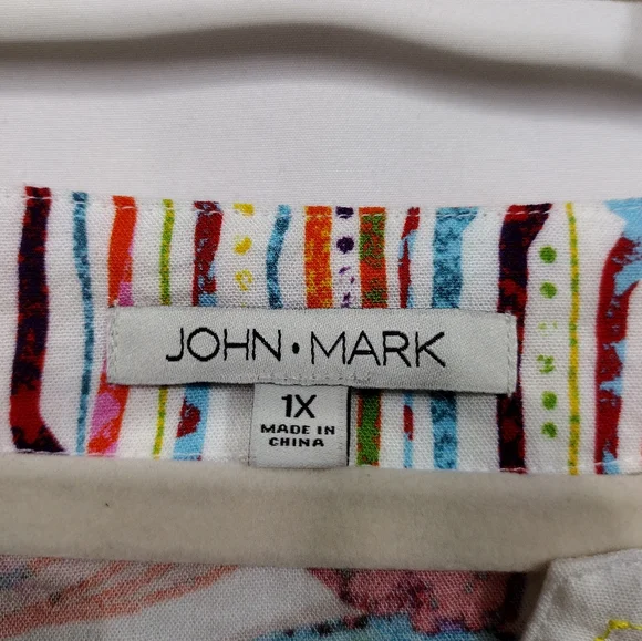 John Mark Floral Tunic Women's XL Embroidery Boho Festival Art to Wear Vacation - Picture 10 of 11